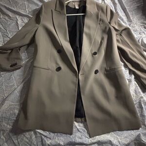H&M Women's Double-Breasted Blazer - Brown